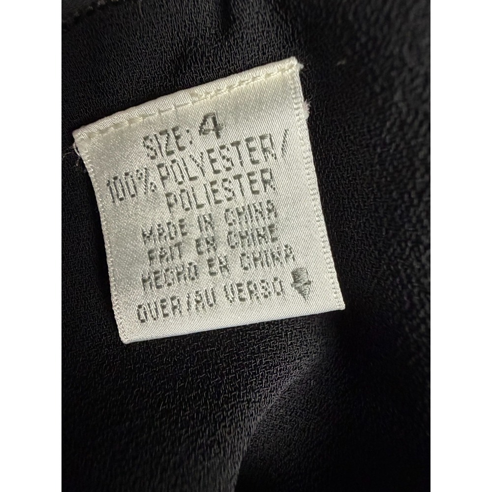 Vintage Liz Claiborne Shift Dress Women's Size 4 Black Short Sleeve Back Zip - Picture 4 of 8